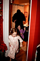 Grandfather Granddaughters Play Ghost