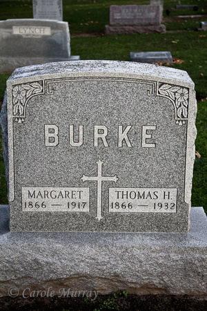 Margaret Murray Thomas Burke Grave Immaculate Conception Catholic Cemetery Bellevue Lyme Huron County Ohio