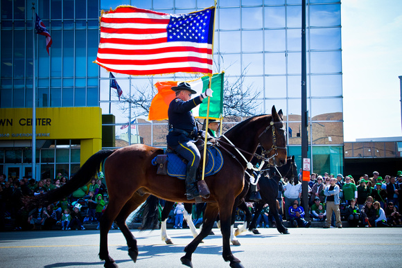 I'm not 100% sure if this was the Cleveland Mounted Police in the St. Patrick's Day parade, but thought I'd include them here in case it was.  (March 17, 2011)© Carolyn S. Murray 2012
