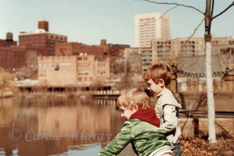 Back in 1985, we took our two sons down to the area of the Flats which is now home to the Powerhouse complex.  (March 1985)© Carolyn S. Murray 1985