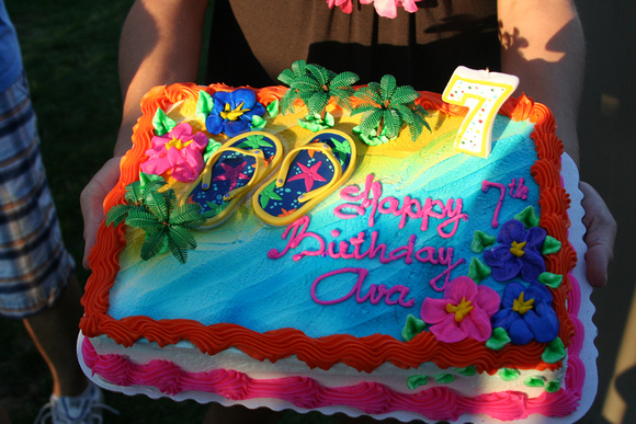 Ava wanted a luau for her birthday -- and her cake was definitely tropical!  (September 5, 2009)© Carolyn S. Murray 2009