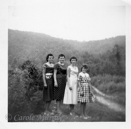Amma with three of her six sisters:  Estalena, Amma, Geneva and Shirley.  (July 1959)