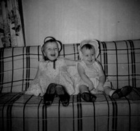 And here we have Debby and I, in our Easter bonnets, on Easter 1959.