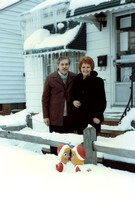 For years, Mom and Adolph lived in the house Adolph's mother owned before her death and here's a nice shot of them outside their home in Parma, Ohio.  (February 1985)