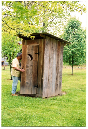 Here's the outhouse we were helping to build in 2003 -- all done and ready to be used! Just kidding!  :-)