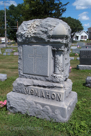 The McMahon monument in the Immaculate Conception Catholic Cemetery in Lyme Township, Huron County, Ohio.