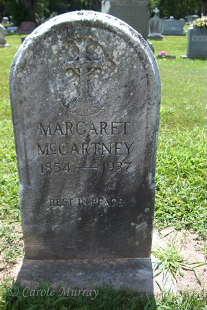 This is the grave of Margaret McCARTNEY (July 3, 1854 - September 5, 1937).  Margaret was a daughter of Patrick and Ann (KEARNEY) McCARTNEY.  This grave can be found in the St. Anthony's Cemetery, Mil