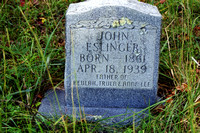 This is the grave of John ESLINGER (June 10, 1861 - April 18, 1939), son of Andrew Jackson and Jane (HENRY) ESLINGER.  This grave can be found in the Henry Cemetery No. 2, Jones Cove, Sevier County, T