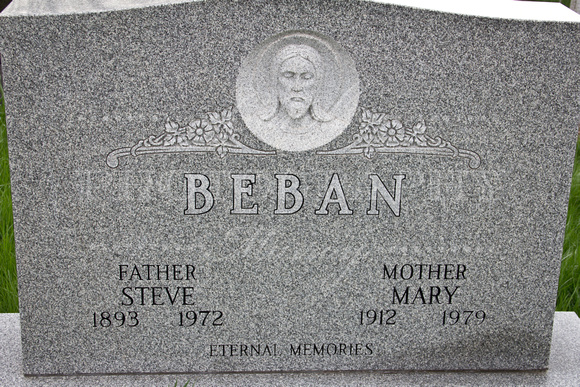 ST. THEODOSIUS CEMETERY / BEBANAlso near the Mahridge stone is this one:Steve BEBAN (1893 - 1972)Mary BEBAN (1912 - 1979)