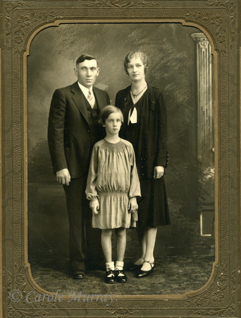 After Joseph Karres died, Lotte Schuster Karres married Adolf Hoffman.  This is a nice studio portrait of them with Trudy.