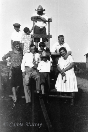 The adults in this photo are probably Lotte and Adolf Hoffman and Elisabeth and Karl Loew.  Trudy is the little girl on the ladder and Hardy is ???