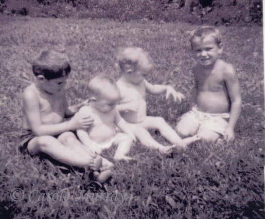 Four of the grandchildren (left to right):  Sam, Carole, Debby and Donny.  (Summer 1958)