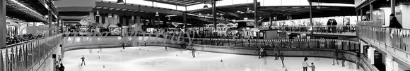 Ober Gatlinburg Skating Rink Panoramic Photograph Print Black and White