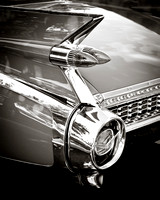 1959 Cadillac Fins Black and White Photograph Print For Sale Purchase