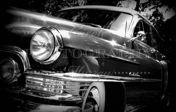 1950 Cadillac Four Door Sedan Black and White Print Photograph For Sale Purchase
