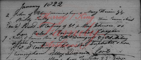 James McCartney Baptism (January 1822)