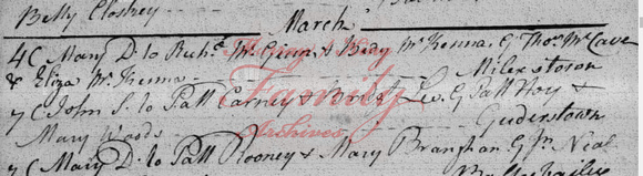 John Carney / Kearney Baptism (March 1807)