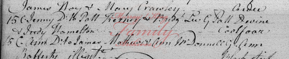 Jenny Kerney / Kearney Baptism (January 1805)