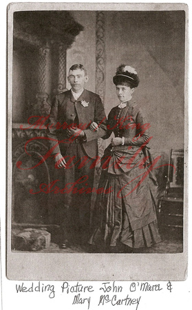 05-07-1885:  Mary McCartney and John O'Mara wedding photo