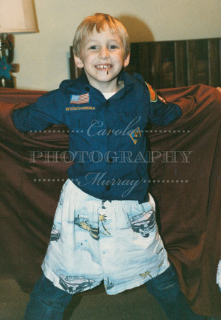 Craig in his Cub Scout uniform .... and Mom's shorts!