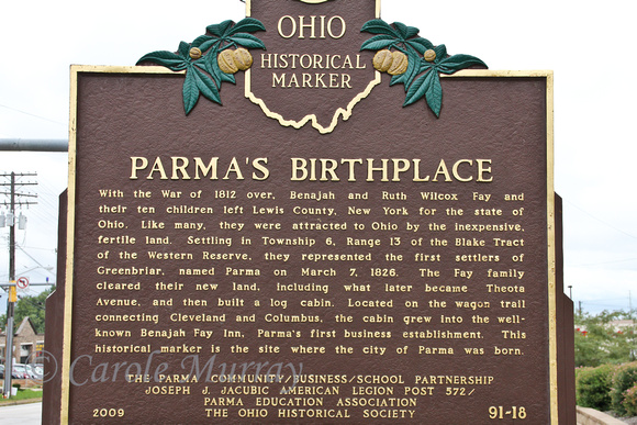 Birthplace Parma Sign Pearl Ridge Road Ohio