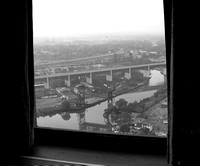 View of the Flats, the Lorain Carnegie Bridge and the innerbelt out a window of the Terminal Tower.© Carolyn S. Murray 2006