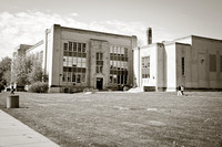 View of John Marshall High School from W. 140th Street.  This building was built in 1932 and plans are now underway to demolish it and build a new school in the same location.