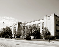 Here's another photo of the school, from across W. 140th Street -- but this time in black and white.