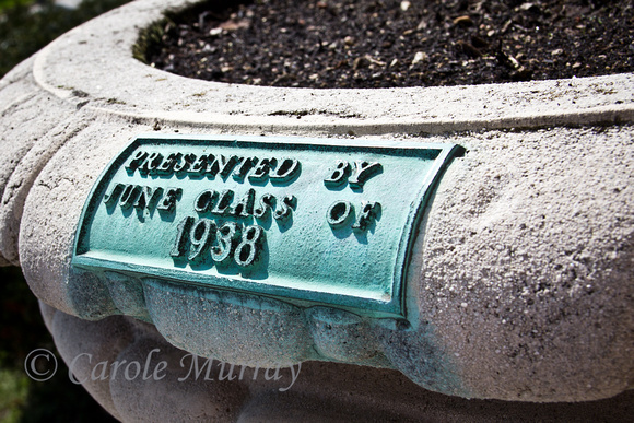 According to this plague, the planter was presented by the June Class of 1938.