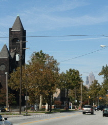 The Tremont area of Cleveland -- with downtown clearly visible in the background.© Carolyn S. Murray 2006