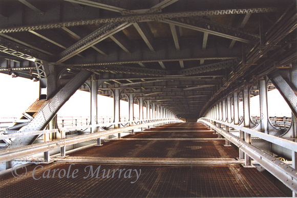 This is a view of the lower deck of the Detroit-Superior Bridge (also known as the Veterans Memorial Bridge), which we toured back in 2002.  Here's some information from the tour announcement:"When th