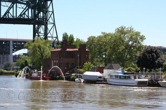 The fire house in the Flats of Cleveland which, as you can see, is right on the banks of the Cuyahoga River.  (May 2010)