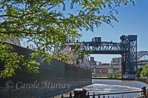 A freighter moving along the Cuyahoga River.  (May 2010)© Carolyn S. Murray 2010