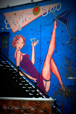 This is a mural on the side of a wine bar in Tremont.  (February, 2010)© Carolyn S. Murray 2010