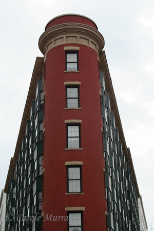This unusually shaped building is located at the intersections of Huron and Prospect in downtown Cleveland.© Carolyn S. Murray 2007
