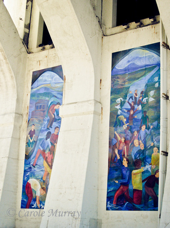Here are two more panels of the mural under the Hope Memorial (Lorain Carnegie) Bridge in Cleveland.