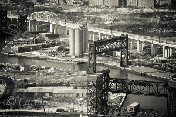 Cleveland is a city of bridges, and you can see four of them in this shot alone.  (March 2011)© Carolyn S. Murray 2011