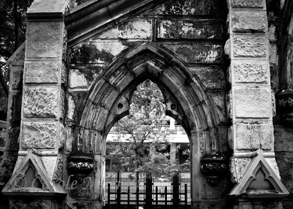 Archway at the Erie Street Cemetery, Cleveland, Ohio.© Carolyn S. Murray 2010