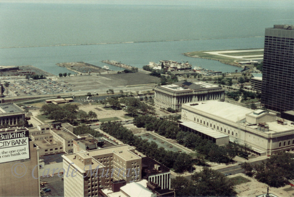View from the observation deck of the Terminal Tower in 1985 -- before the Key Tower was built.  I've worked in the Terminal for 36 years now, starting on the 11th floor, working my way up to the 24th