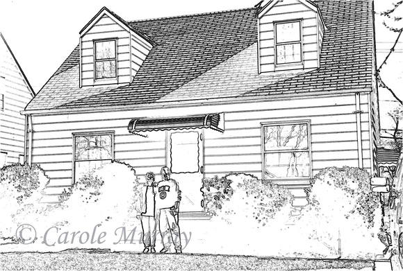 Larry's parents, George and Marie Murray, bought this Maple Heights bungalow brand new in 1947.  They both lived here until their deaths -- George, in 1990, and Marie, in 1994.© Carolyn S. Murray 1994