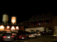 There are red lights on this part of the brewery, to add a little pizzazz!  (February 2008)
