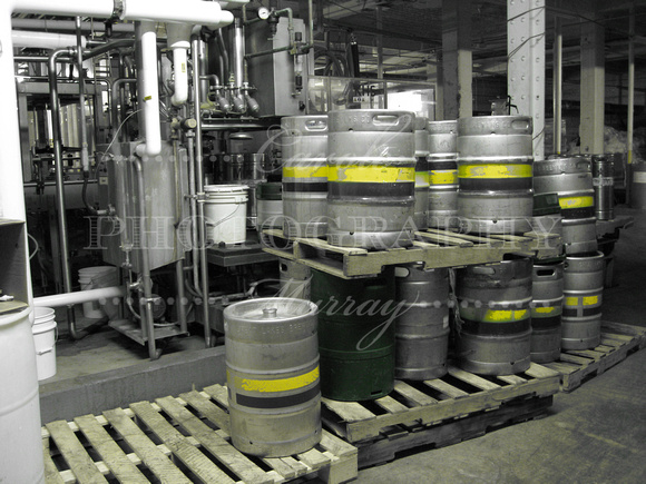 Each brewery has certain colors on it's kegs, so they end up back at the proper brewery once they're empty!  (February 2008)