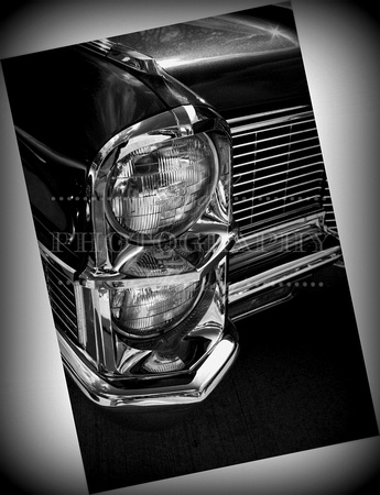 1965 Cadillac Headlights Print Photograph Purchase For Sale Black and White