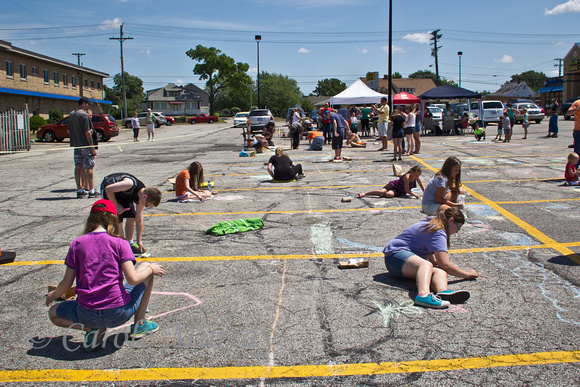 Parma Ohio 2015 Sidewalk Chalk Drawing Event Local Tavern