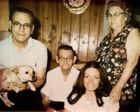 Sanita Ogle with her father, J.G. and his parents  James Russell and Charity Belle (Davis) Ogle