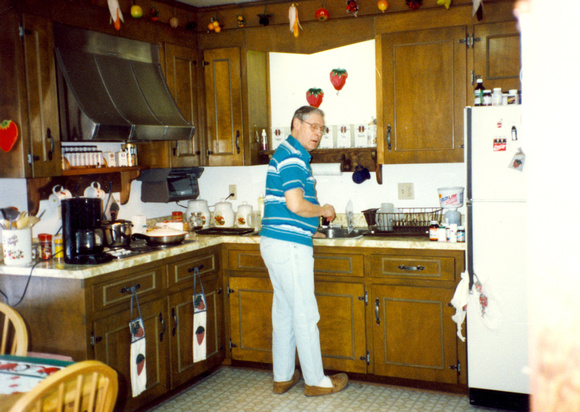 Adolph has a done a LOT of this over the years -- washing dishes!