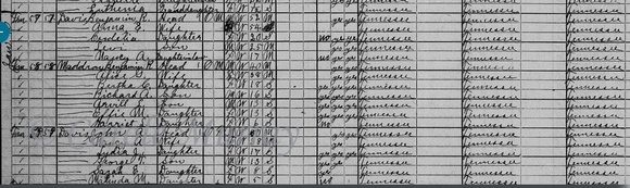 1920:  Benjamin Maddron and family in the 1920 census