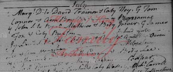 Catherine Carney / Kearney Baptism (July 1810)