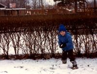 We finished up the year with a snow ball fight in the back yard!  (December 1983)