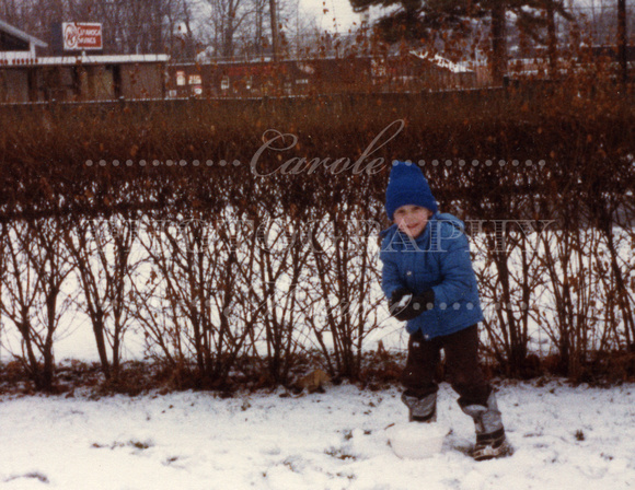 We finished up the year with a snow ball fight in the back yard!  (December 1983)
